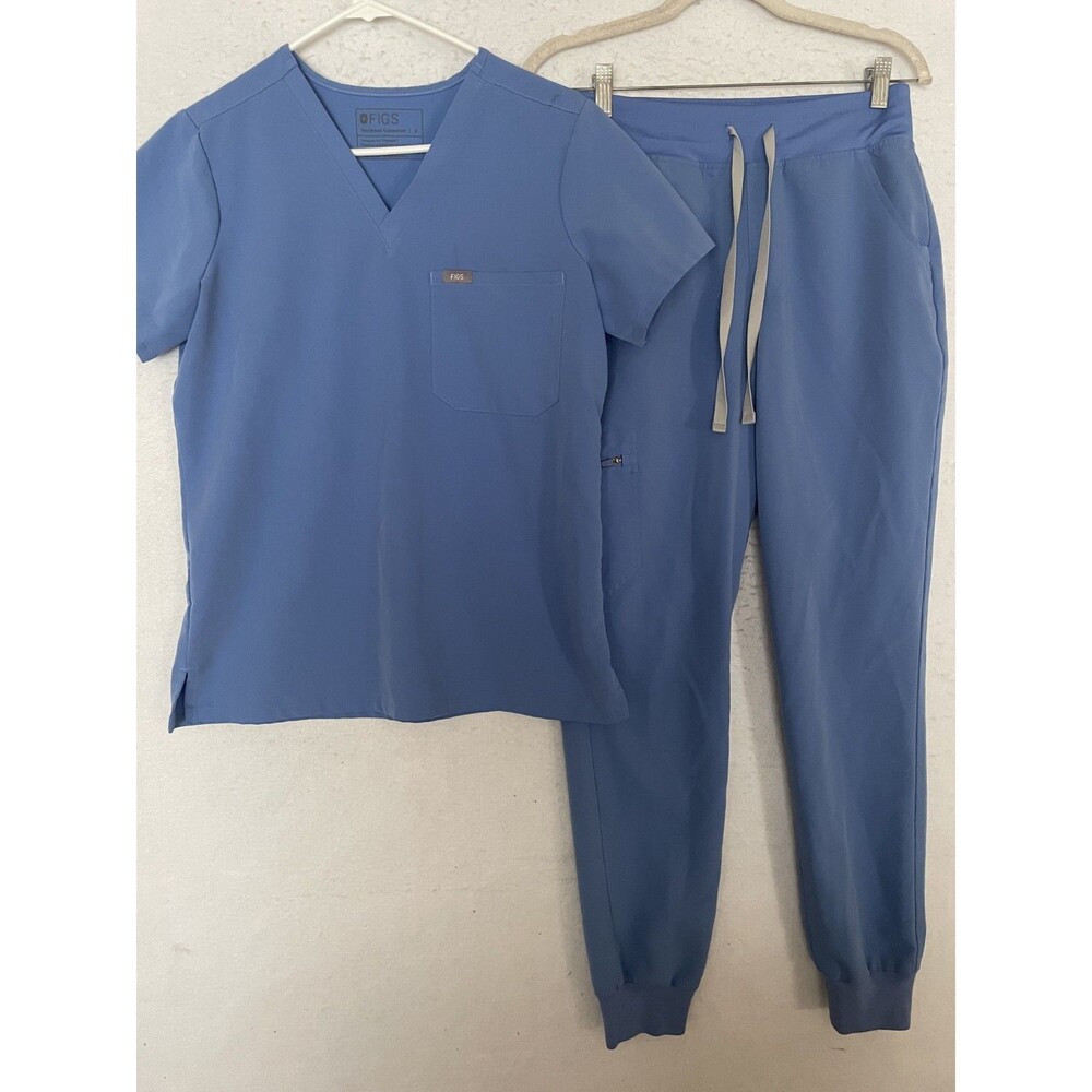 FIGS Scrub Set Womens Size S Joggers High Waisted Zamora Catarina Ceil Blue